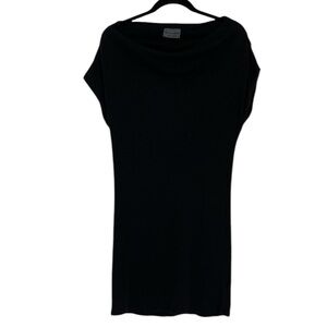 🔴Micheal Stars Black Mini Dress/Tunic Short Sleeve Drape Neck One Size